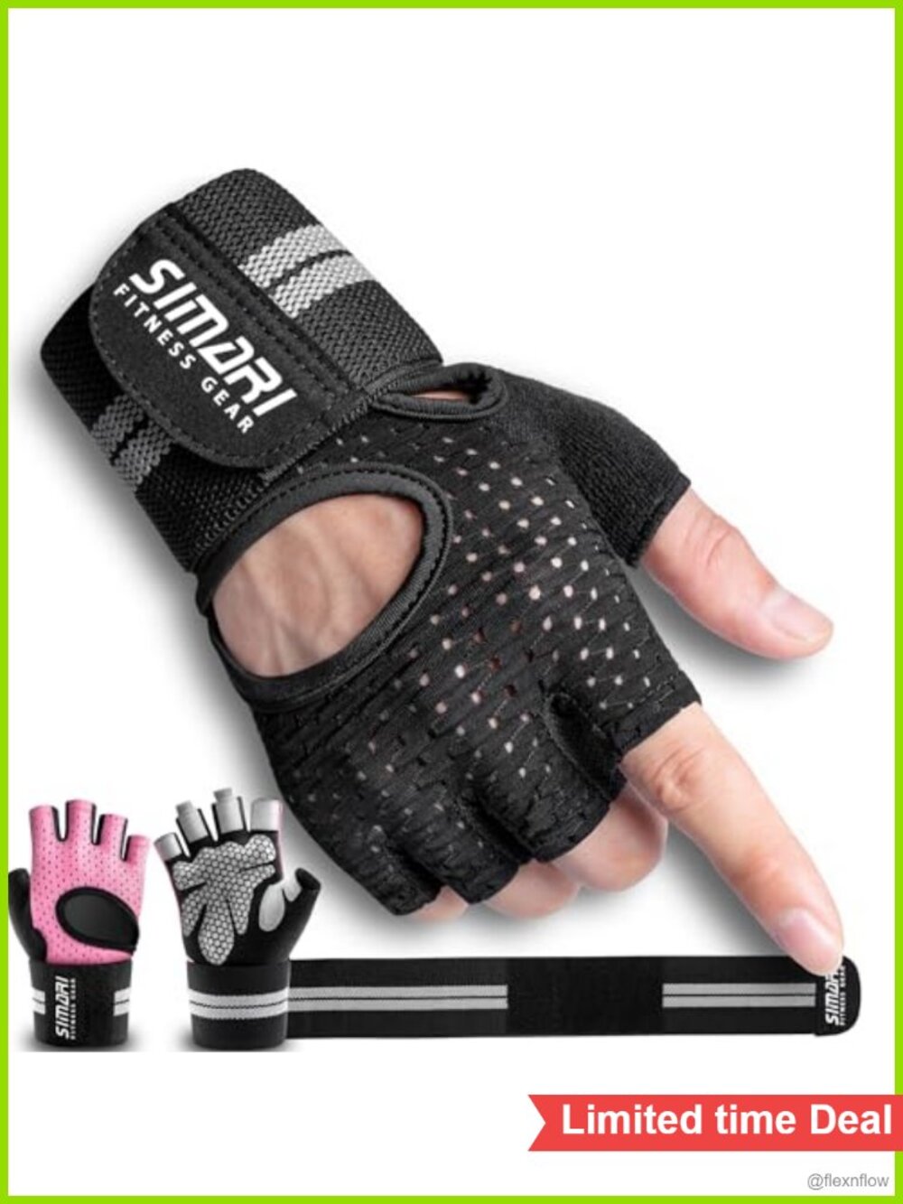 Padded Weight Lifting Gloves with Wrist Support for Gym Training